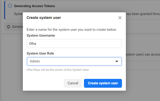 Create system user