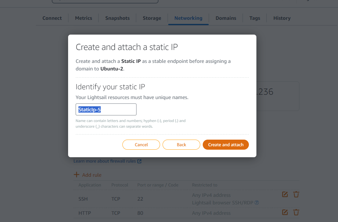 Attach Static IP