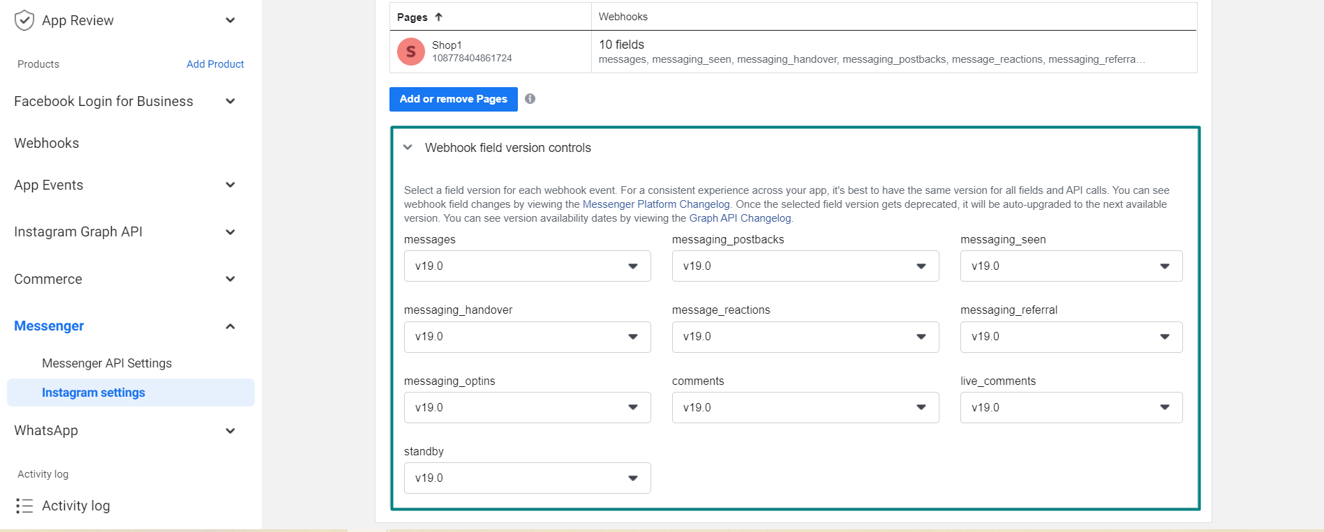 Webhook Field Subscription