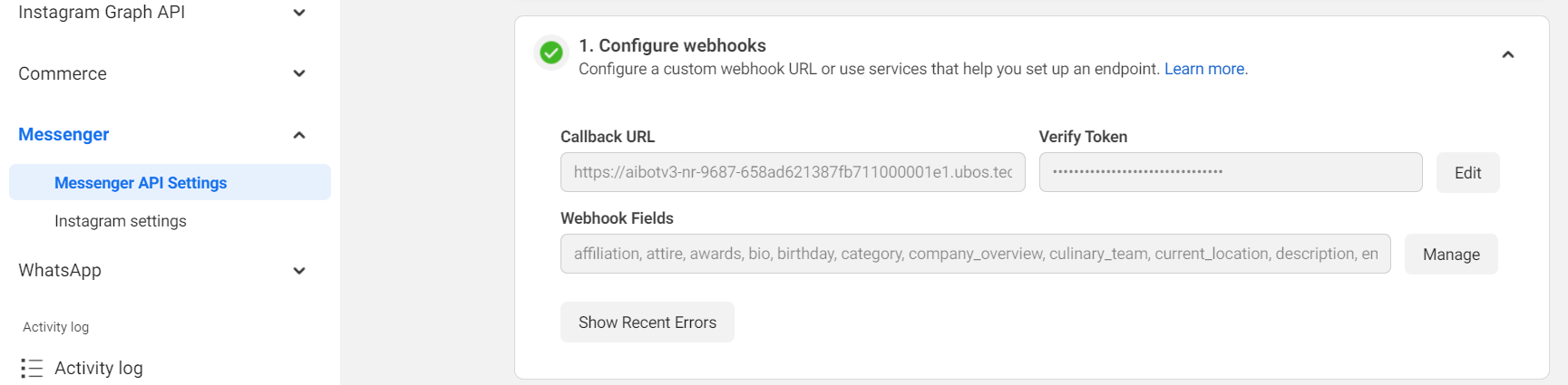 Webhook Configuration