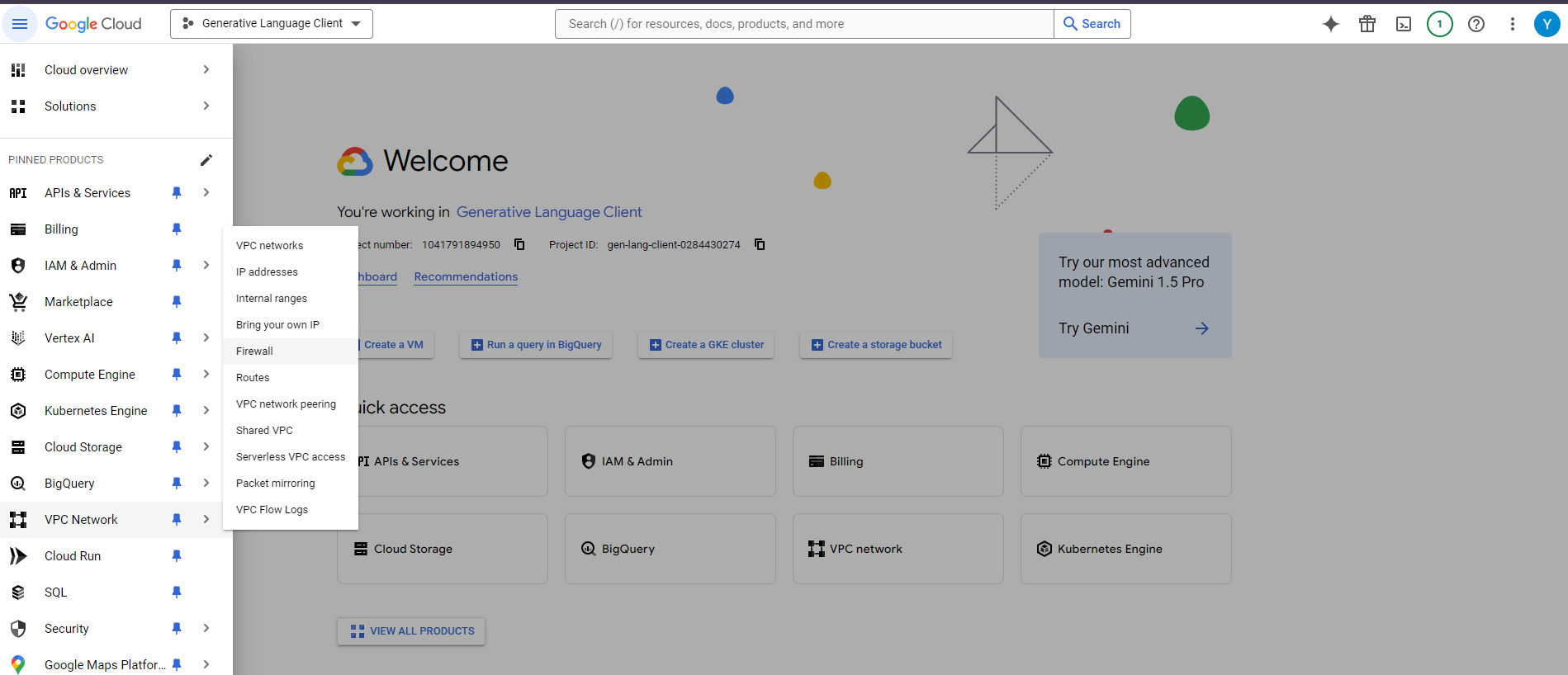 Firewall Menu