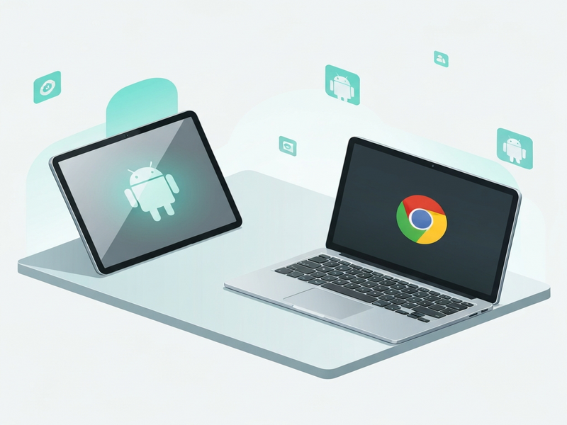 Android laptop illustration