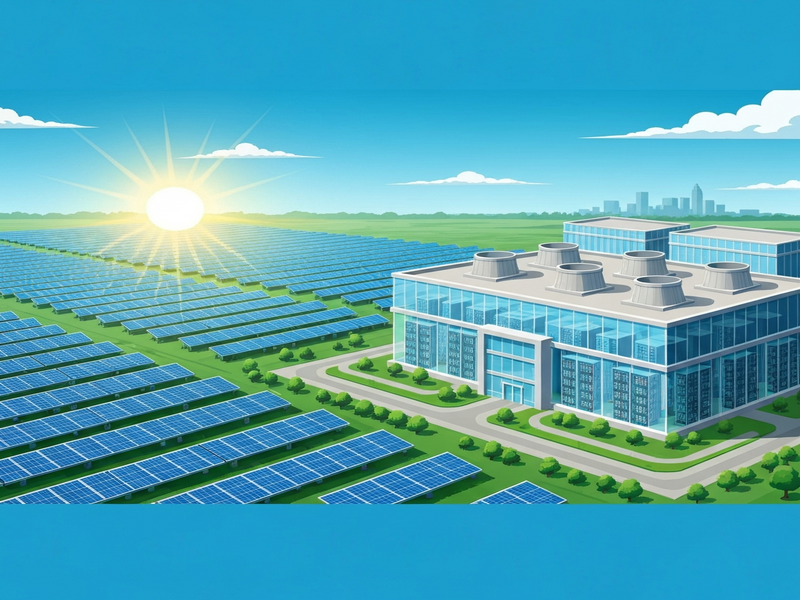Solar panels beside Colossus data center