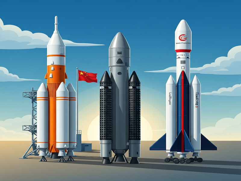 China's three reusable rockets at Jiuquan