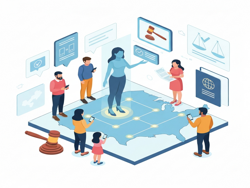 JustiGuide AI platform illustration