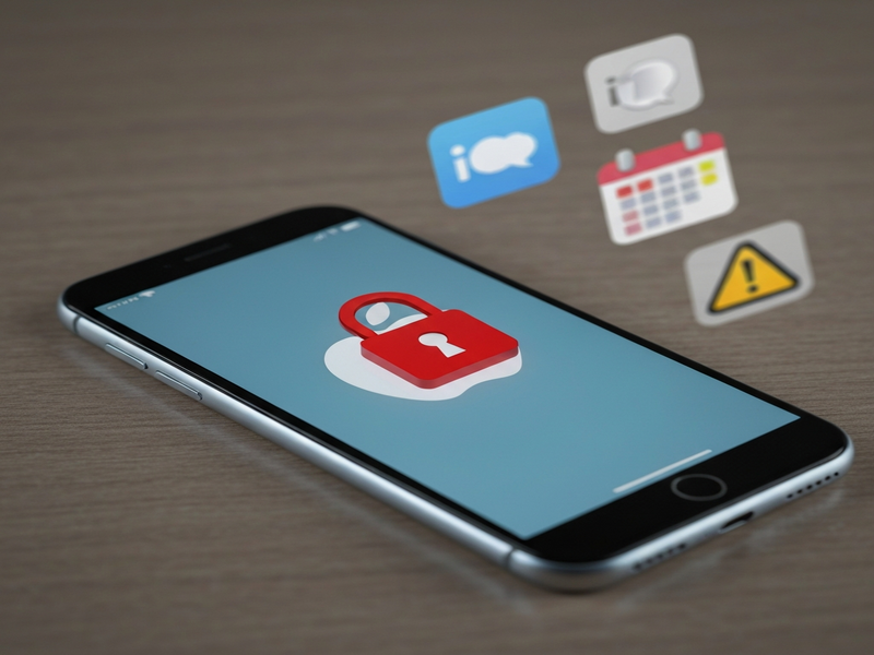 Apple ID lockout illustration showing a locked padlock over an iPhone and iCloud icon