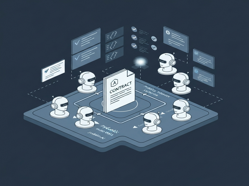Contract-first AI decision system diagram