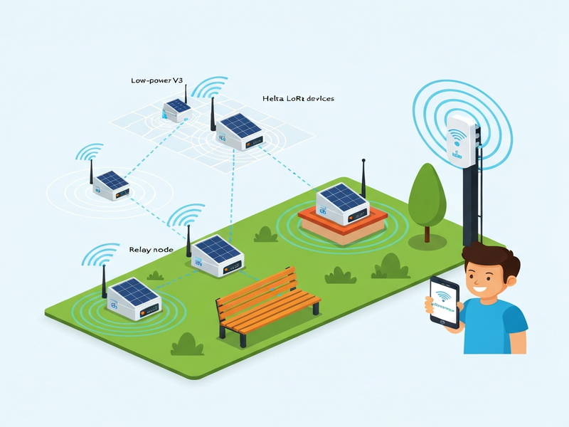 Illustration of a small Meshtastic network in Chicago