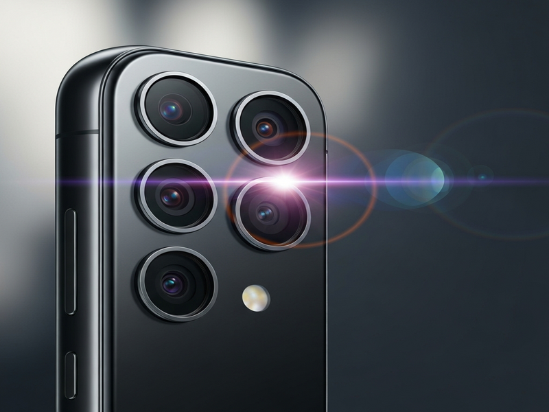 Illustration of Samsung Galaxy S26 Ultra camera module with larger sensor and advanced optics