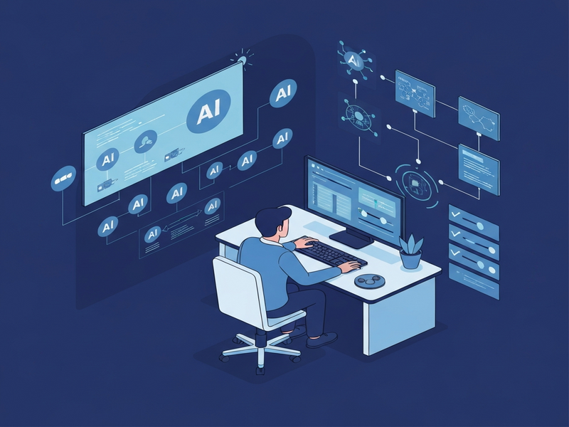 AI agents in software development illustration