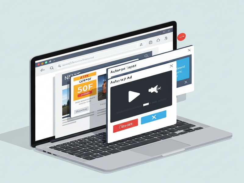 Illustration of pop‑up ads and browser UI