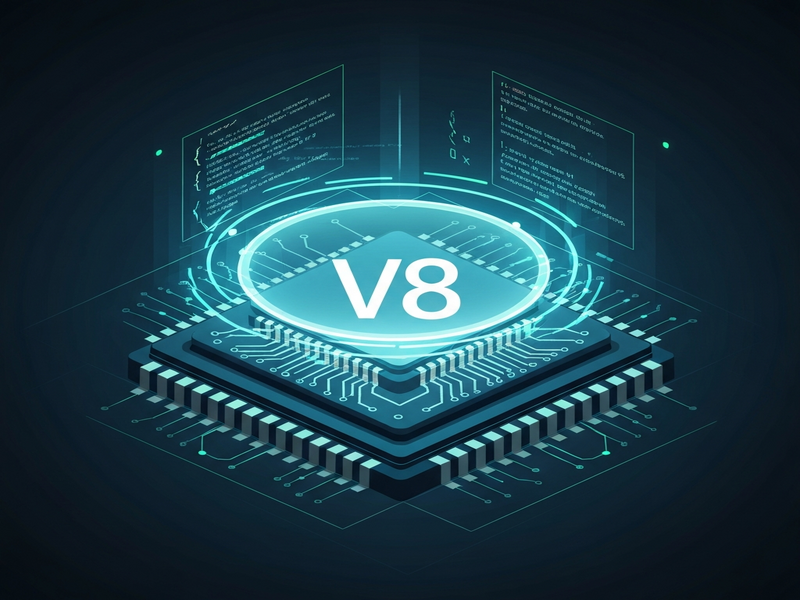 V8 JavaScript engine on RISC-V architecture illustration