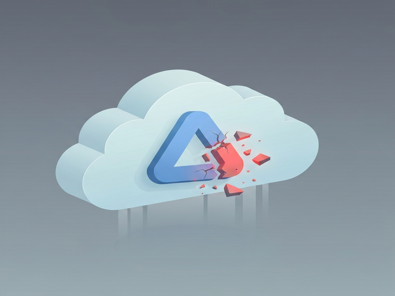 Broken Google Drive cloud illustration