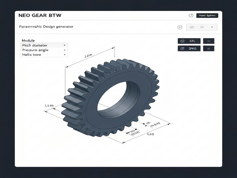 NEO GEAR BTW parametric gear generator interface