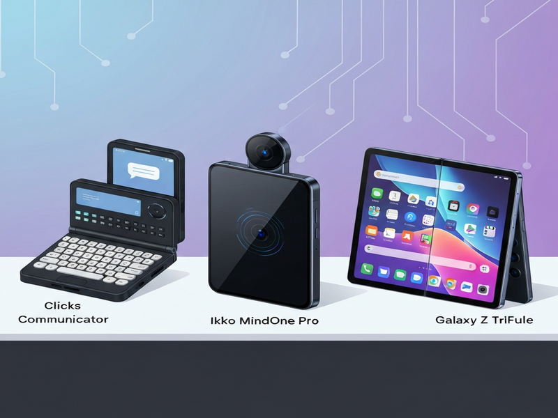 Illustration of unconventional smartphones from CES 2026