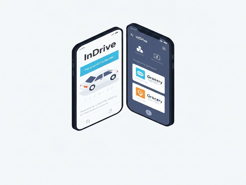 inDrive ad and grocery delivery illustration