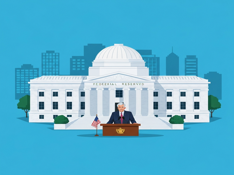 Jerome Powell delivering his speech at the Federal Reserve