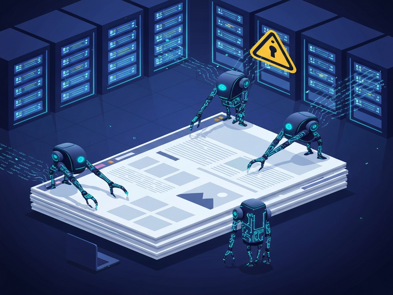 AI scrapers and content theft illustration