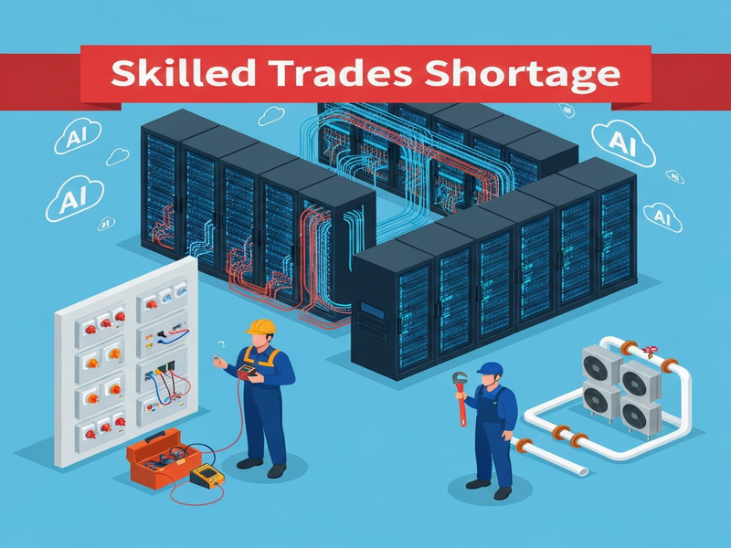 AI data center workforce shortage illustration