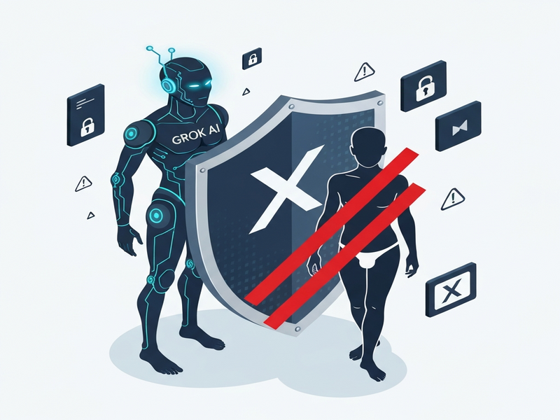 Illustration of X's Grok image generation restrictions