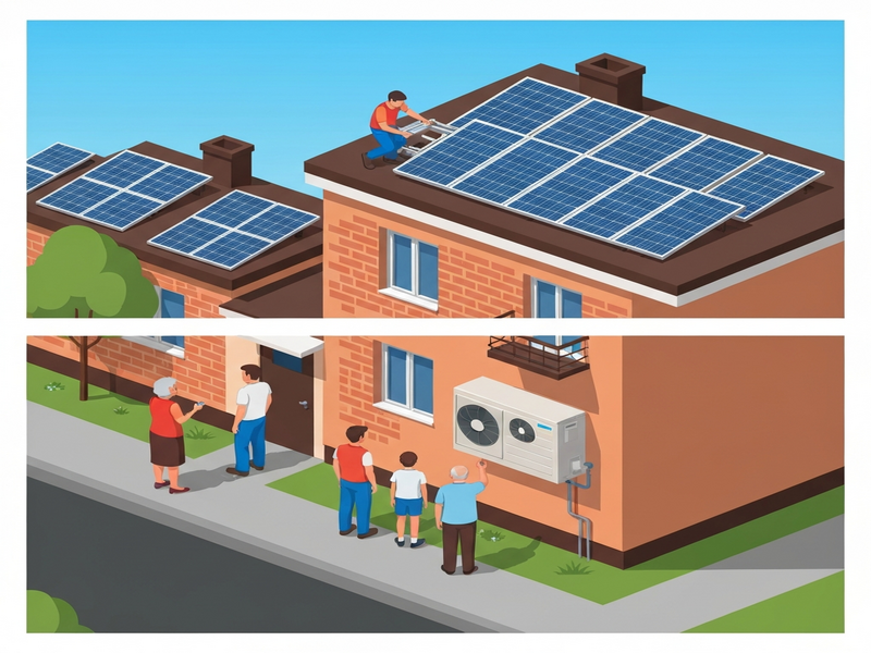 Greenpeace pilot heat pumps solar panels Ukraine