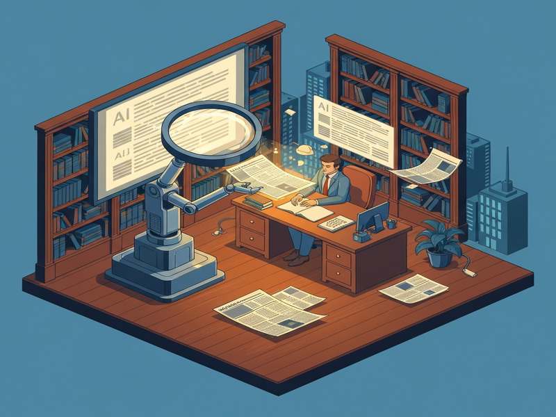 AI-generated illustration of plagiarism in digital publishing