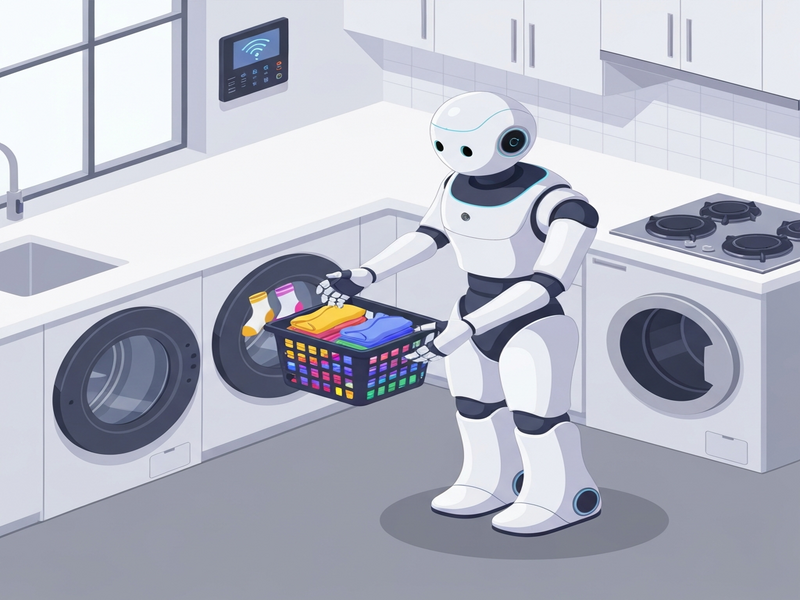 LG CLOiD robot loading a washer at CES 2026