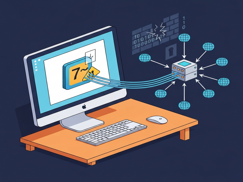 Fake 7‑Zip proxy malware illustration