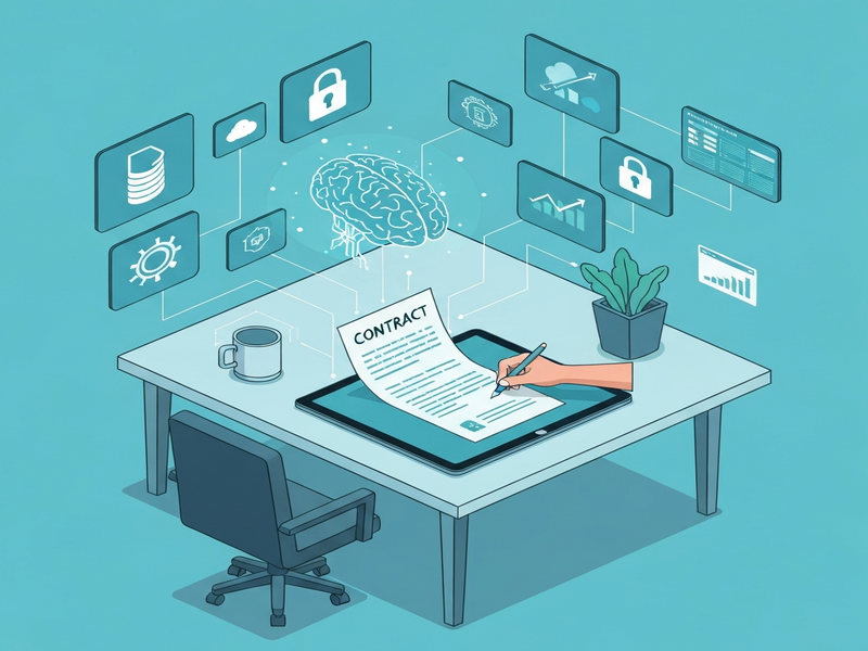 AI-powered contract management illustration