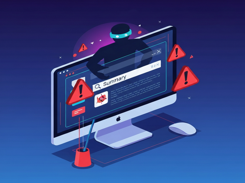 Illustration of AI‑generated search overview scams