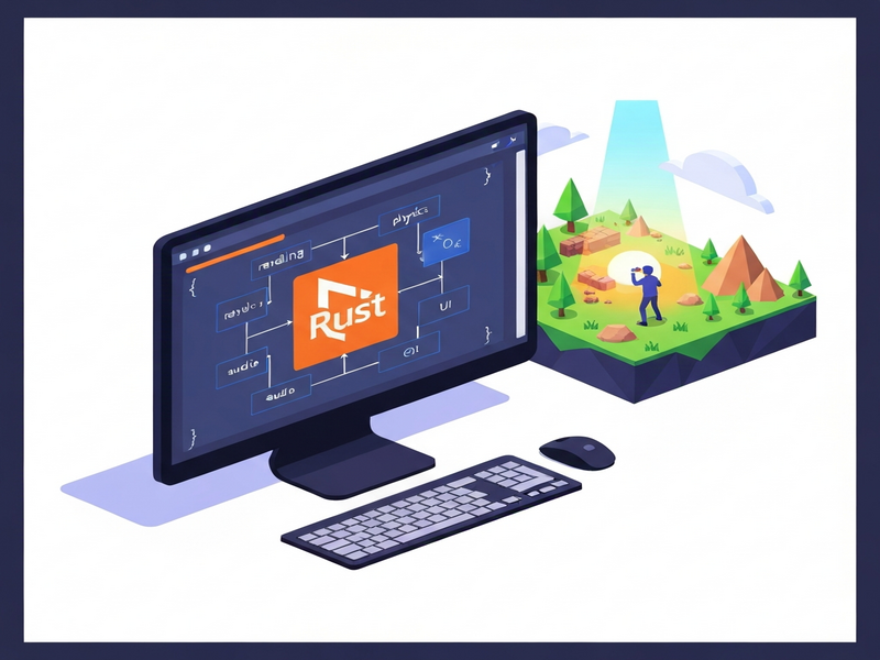 Rust game engine illustration