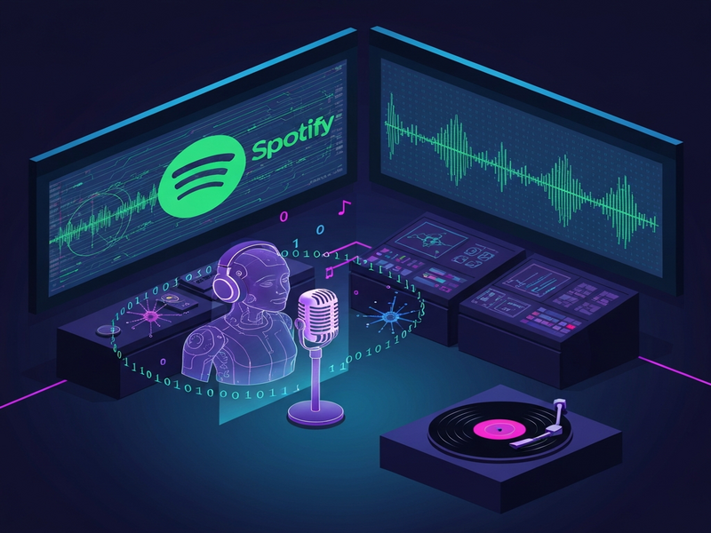 AI‑generated music waveform on a Spotify playlist