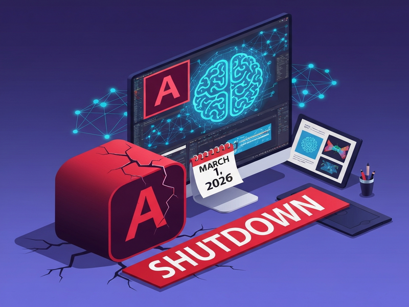 Adobe Animate shutdown illustration