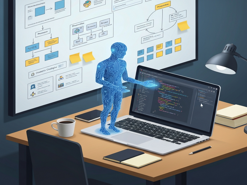 Developer using Claude AI for coding tasks
