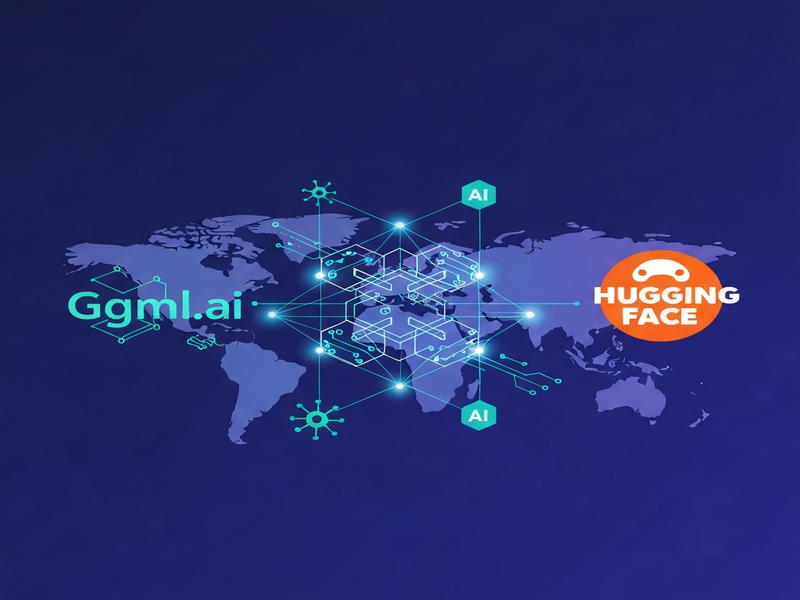 Ggml.ai and Hugging Face partnership illustration