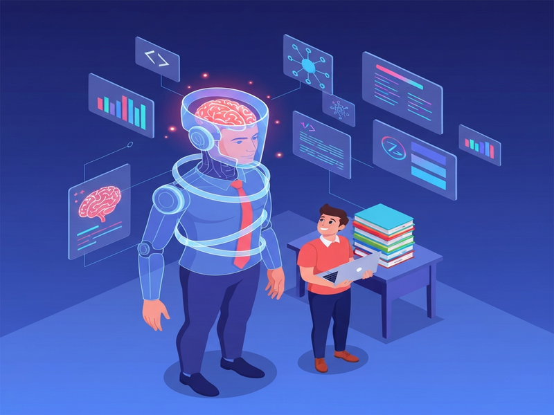 AI cognitive exoskeleton illustration
