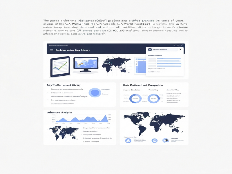 Visualization of CIA Factbook Archive data on the UBOS platform, showing interactive maps and time‑series charts