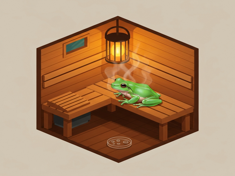 Frog in a sauna