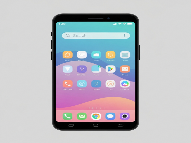 Illustration of shortcut‑only Android home screen concept