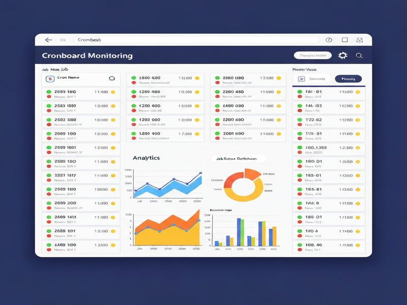 Cronboard illustration showing terminal UI with job list
