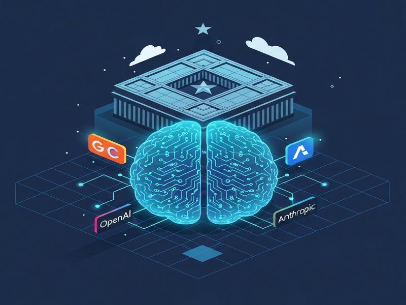 AI ethics and Pentagon partnership illustration