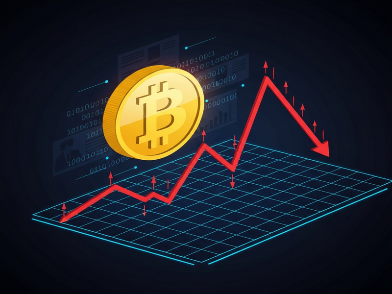 Bitcoin price chart showing drop below $65,000