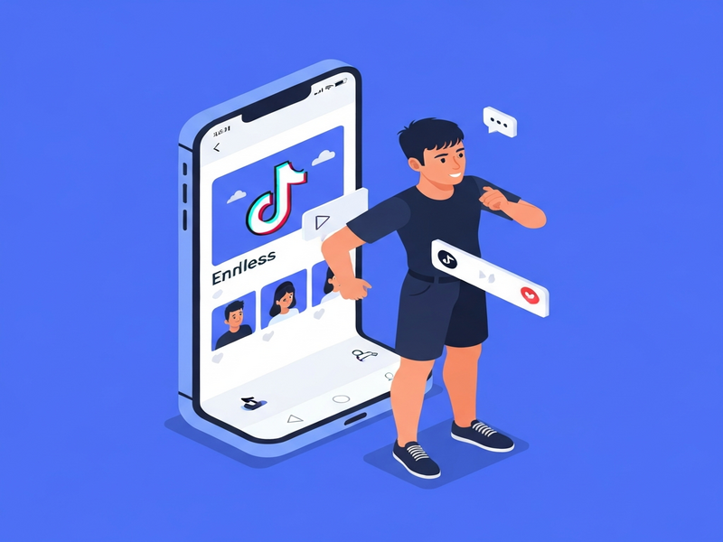 TikTok addictive design illustration