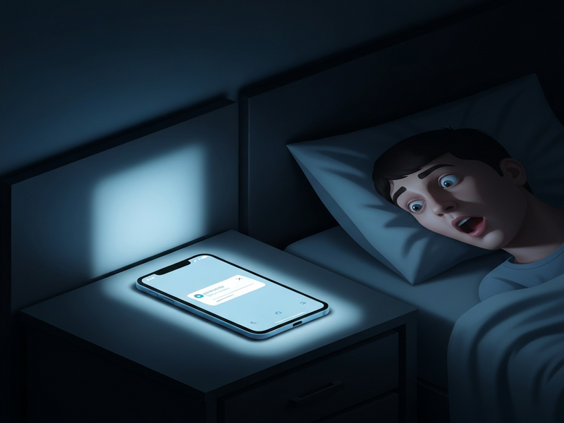 Phone screen night glare illustration