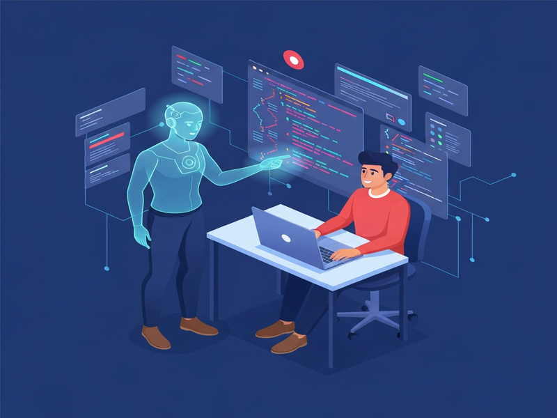 Claude AI coding assistant illustration