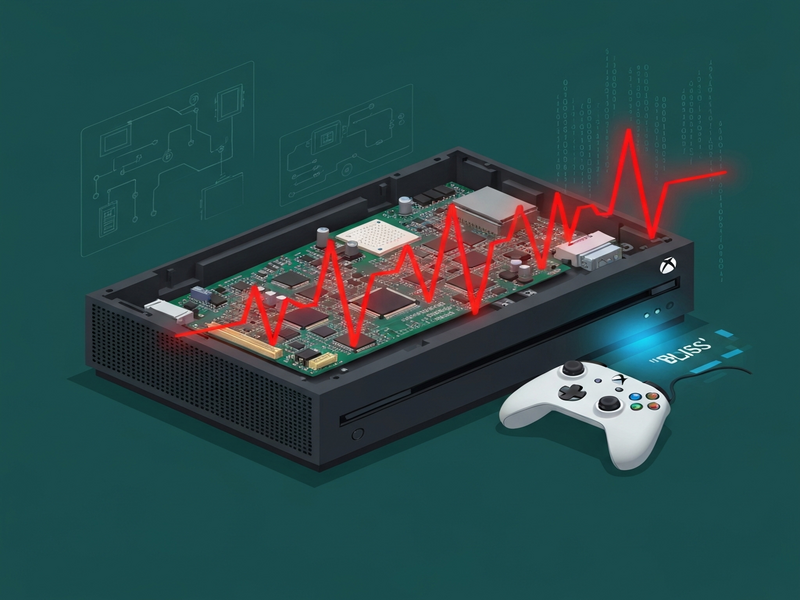 Diagram illustrating the voltage glitch timing used in the Xbox One Bliss exploit