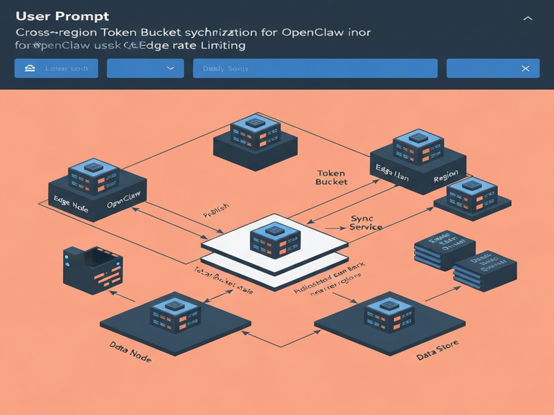 Cross‑Region Token Bucket Synchronization Diagram