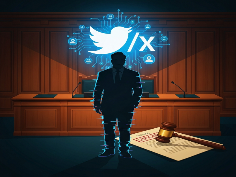 Courtroom illustration of the Elon Musk Twitter acquisition verdict