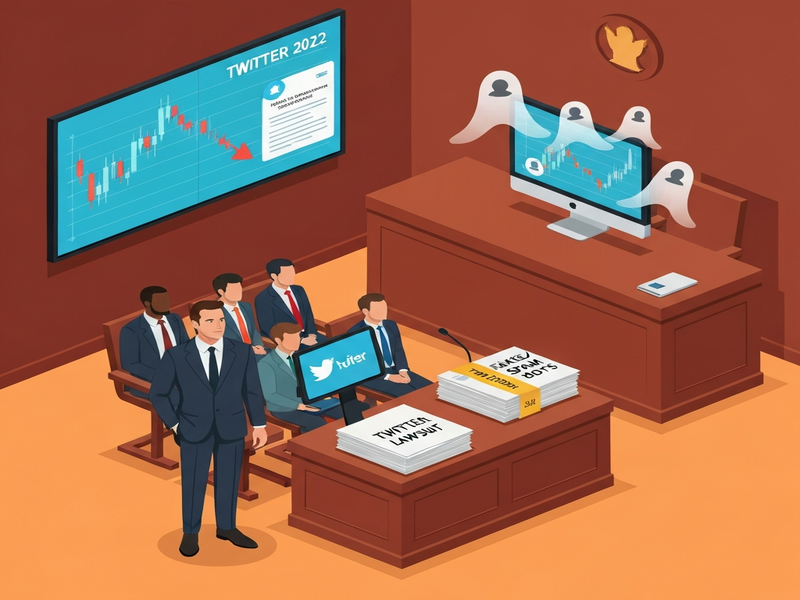 Courtroom illustration of Elon Musk and Twitter shareholders