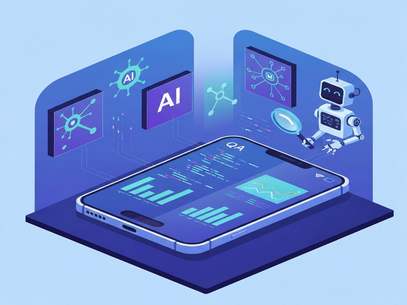 AI mobile app QA illustration